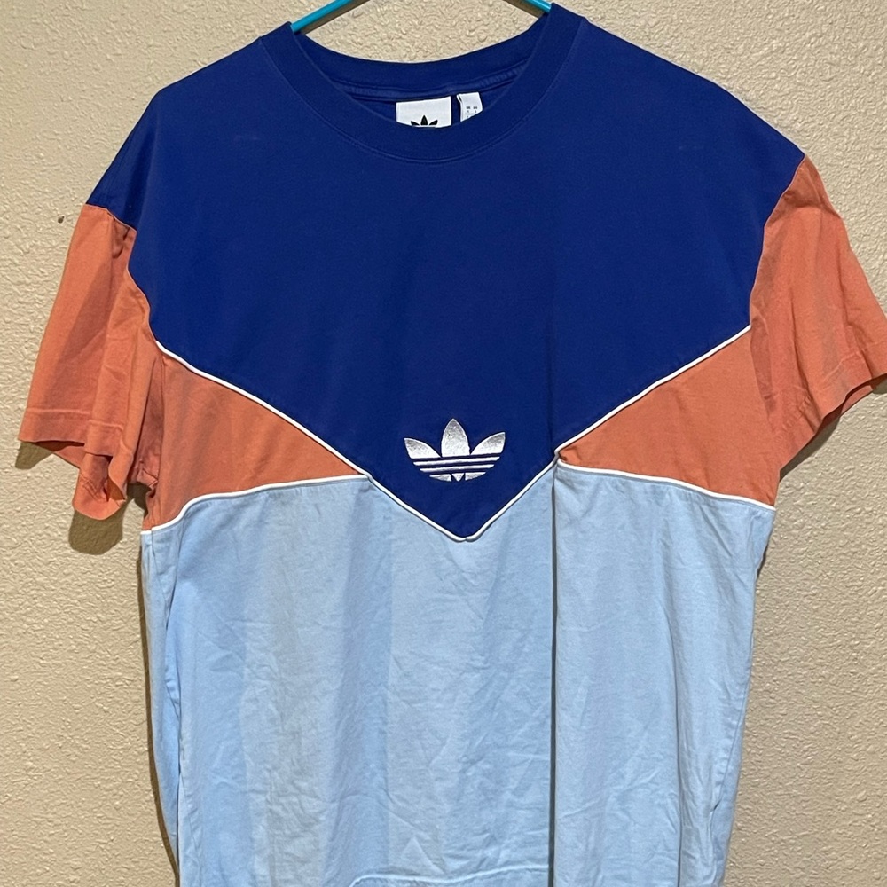 Adidas Blue and Orange Short Sleeve Tees